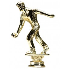Mens Trophy Top by World Bocce League mounts on standard trophy bases